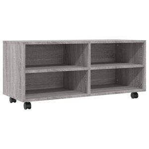 vidaXL Meuble TV sur roulettes Sonoma gris 90x35x35 cm Bois ingénierie