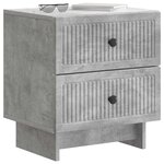vidaXL Cabinet de chevet 2 pc Gris béton 43 x 34 5 x 47 5 cm