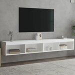 vidaXL Meubles TV avec lumières LED 2 Pièces blanc 100x30x30 cm