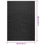 vidaXL Tapis ZIZUR 140x200 cm aspect de jute intérieur extérieur