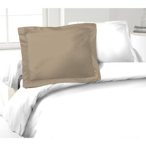 2 Taies d'oreillers beige 100  coton 50 x 70 cm