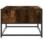 vidaXL Table basse chêne fumé 100x50x35 cm bois d'ingénierie et métal