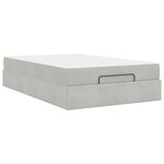 vidaXL Cadre de lit avec matelas Gris clair 120 x 200 cm Velours