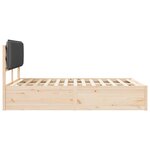 vidaXL Cadre de lit avec tête de lit rembourrée Gris foncé