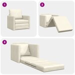 vidaXL Sofa-lit 2-en-1 Crème 74x77x81 cm Velours