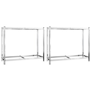 vidaXL Porte-pneus à 2 niveaux 2 Pièces Argenté 110x40x110 cm Acier