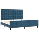 vidaXL Cadre de lit avec tête de lit Bleu foncé 180x200 cm Velours