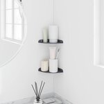 vidaXL Étagère Flottante d'Angle 2 pc Anthracite 15 x 15 x 2 cm