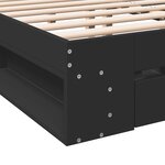vidaXL Cadre de lit avec tiroirs sans matelas noir 140x200 cm