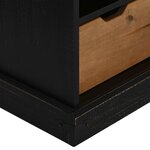 vidaXL Meuble TV HALDEN porte coulissante noir 110x40x60cm bois massif
