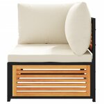 vidaXL Salon de jardin avec coussins 2 Pièces bois massif acacia