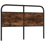 vidaXL Tête de lit chêne fumé 135 cm acier et bois d'ingénierie