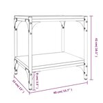 vidaXL Meuble TV Noir 40x33x41 cm Bois d'ingénierie et acier