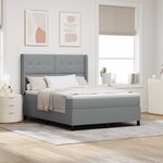 vidaXL Lit à ressorts avec matelas Gris clair 160 x 200 cm tissu