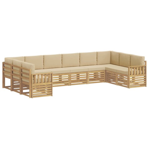vidaXL Ensemble de canapés d'extérieur 7 pc Blanc et Beige Polyester