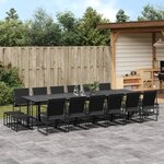 vidaXL Ensemble à manger de jardin 17 Pièces noir textilène