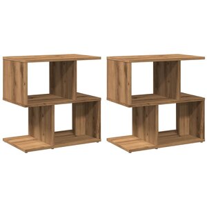 vidaXL Tables de chevet 2 Pièces chêne artisanal bois d'ingénierie