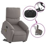 vidaXL Fauteuil inclinable de massage Taupe Tissu