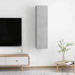vidaXL   Cabinet TV mural   2 Pièces Gris béton 30.5 x 30 x 60 cm