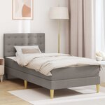vidaXL Cadre de lit avec matelas Taupe 100 x 200 cm Tissu