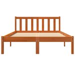 vidaXL Cadre de lit sans matelas cire marron 135x190cm bois pin massif