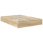 vidaXL Lit de Rangement Chêne Sonoma 140 x 200 cm Bois d'ingénierie