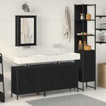 vidaXL Ensemble de mobilier de salle de bain avec étagère 4 Pièces Noir