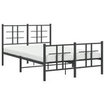 vidaXL Cadre de lit métal sans matelas avec pied de lit noir 120x190cm
