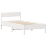 vidaXL Cadre de lit sans matelas blanc 75x190 cm bois de pin massif