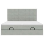 VidaXL Cadre de lit ottoman et matelas gris clair 160x200cm velours