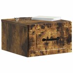 vidaXL Cabinet de chevet mural 2 pc Chêne fumé 34 5 x 33 x 20 cm