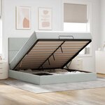 vidaXL Cadre de lit ottoman avec matelas gris clair 200x200 cm velours