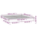 vidaXL Cadre de lit à LED sans matelas blanc 140x200 cm bois massif