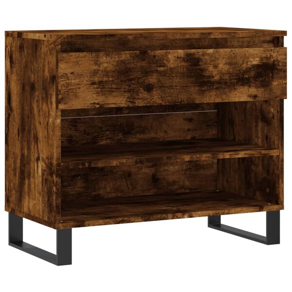 vidaXL Armoire à chaussures Chêne fumé 70x36x60 cm Bois d'ingénierie