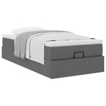 vidaXL Cadre de lit ottoman avec matelas gris foncé 100x200 cm tissu