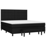 vidaXL Sommier à lattes de lit avec matelas Noir 180x200 cm Tissu