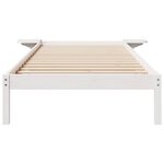 vidaXL Cadre de lit avec tables de chevet Blanc 90 x 210 cm Pin massif