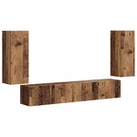 vidaXL Ensemble meuble TV 4 Pièces Bois ancien Bois d'ingénierie