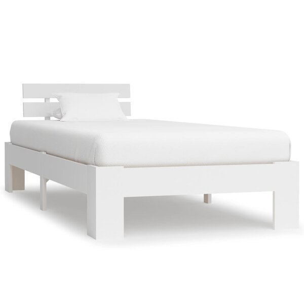 vidaXL Cadre de lit blanc bois de pin massif 90x200 cm