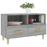 vidaXL Meuble TV Sonoma gris 80x36x50 cm Bois d'ingénierie