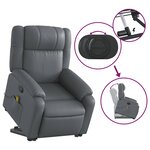 vidaXL Fauteuil inclinable de massage Gris Similicuir