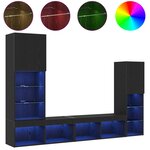 vidaXL Meuble TV 4 Pièces Chêne noir Bois d'ingénierie