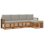 vidaXL Ensemble de canapés d'extérieur 5 pc Gris Naturel et Clair