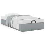 vidaXL Cadre de lit ottoman sans matelas gris clair 90x200 cm tissu