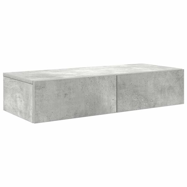 vidaXL Étagère murale avec tiroirs gris béton bois d'ingénierie