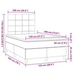 vidaXL Sommier à lattes de lit avec matelas noir 120x190 cm tissu