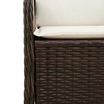 vidaXL Chaises inclinables de jardin lot de 2 et coussins marron rotin