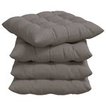 vidaXL Coussins de siège 4 Pièces Taupe 40 x 40 x 6 cm tissu