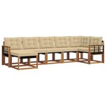 vidaXL Ensemble de canapés d'extérieur 7 pc Naturel et Beige
