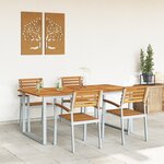 vidaXL Ensemble de salle à manger de jardin 5 pièces en bois d'acacia massif et métal